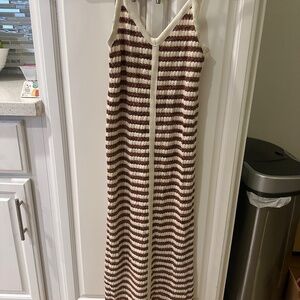 Miami for Francesca brown and white striped dress size small